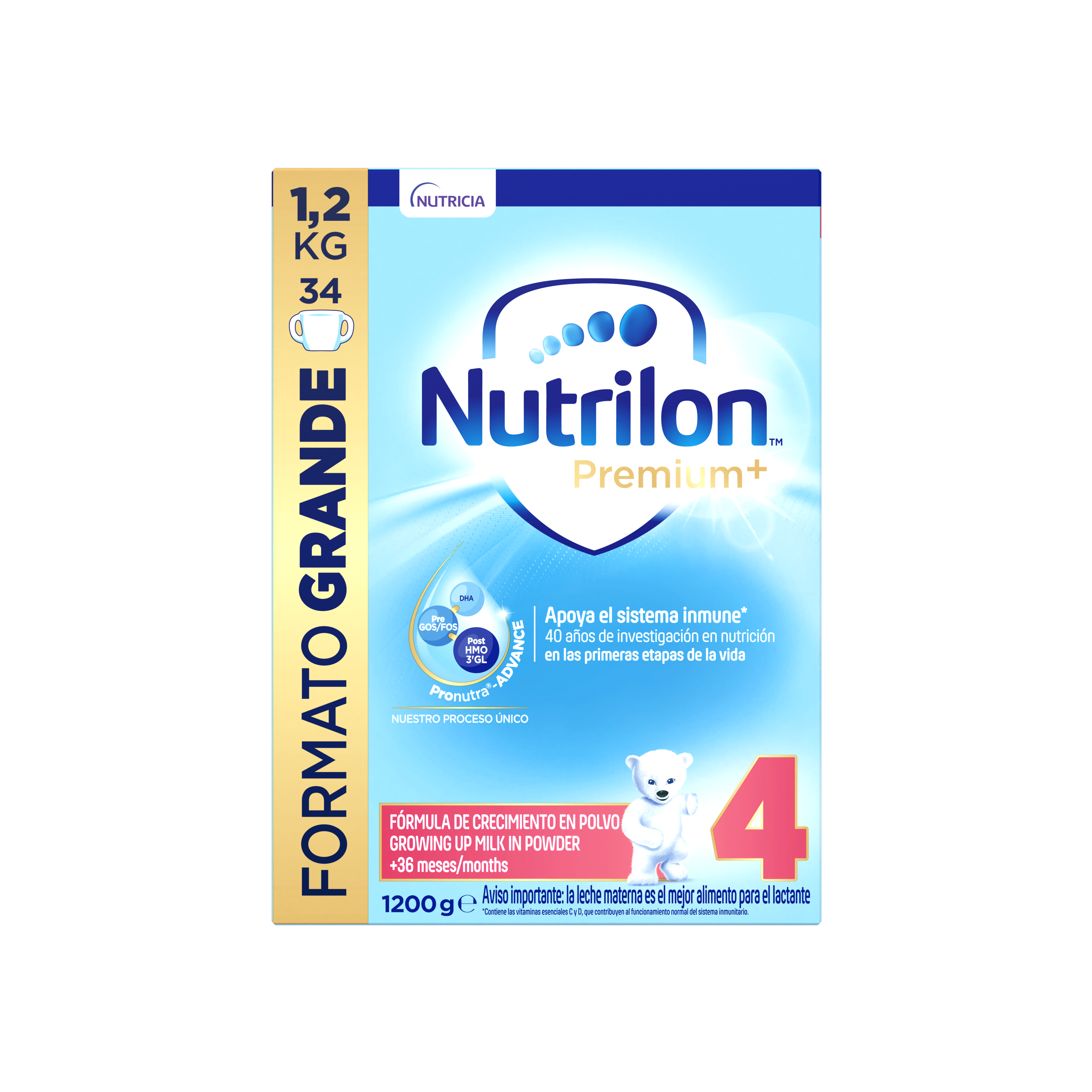 Nutrilon Premium + 4 Nutrilon 4 fórmula crecimiento polvo etapa 4 para niños pequeños caja 1200g para bebés desde 36 meses – Nutricia Ecuador
