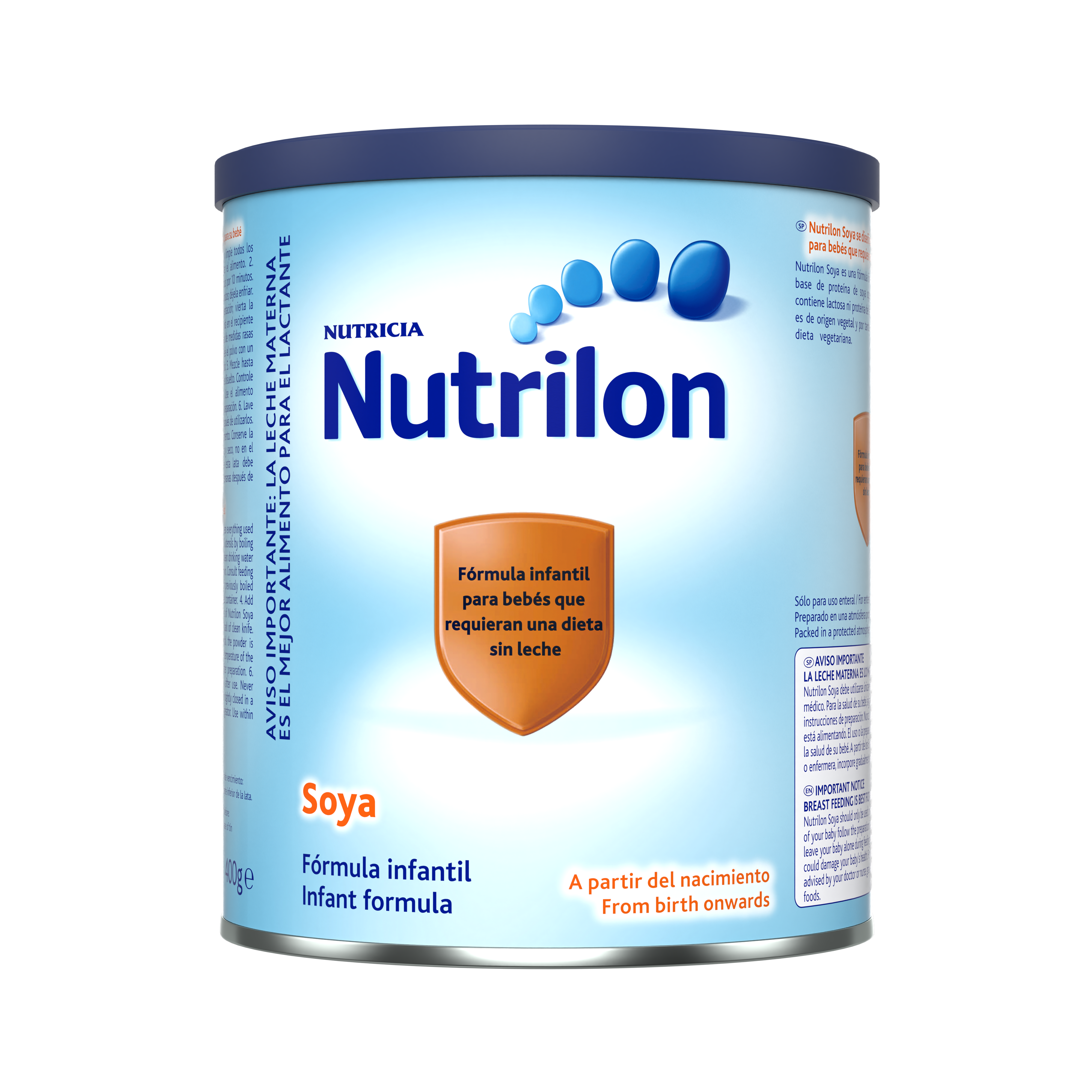 Nutrilon Soya fórmula polvo leche de soya bebés 0 a 6 meses bebés 1 año lata 400g – Nutricia Ecuador