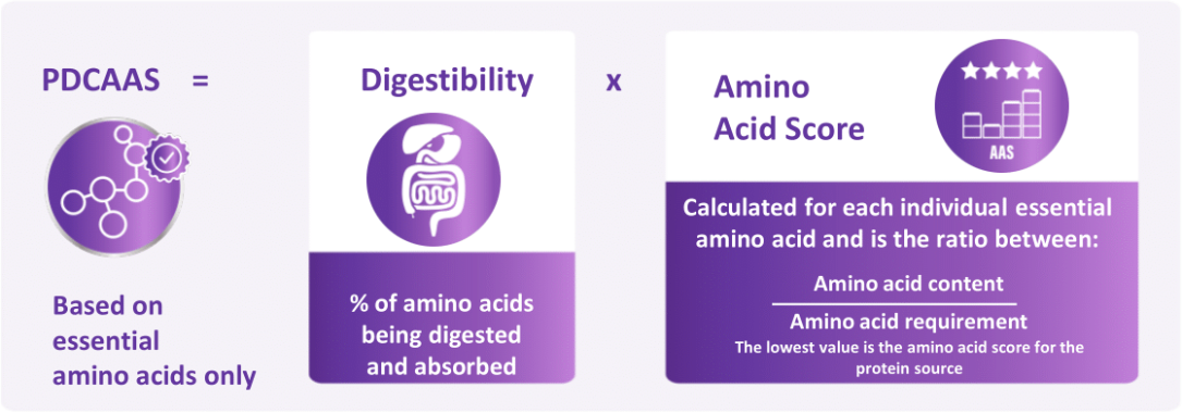 PDCAAS = Digestibilty * Amino Acid Score